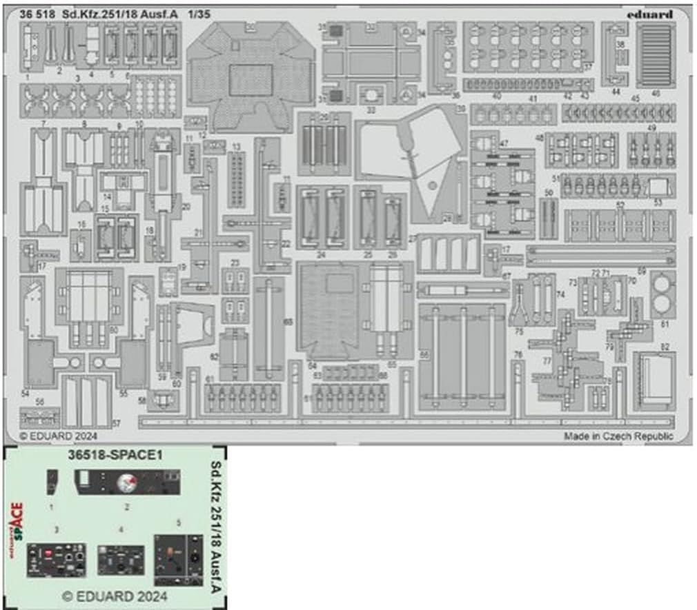 Edudo 1/35 Sd.Kfz.251/18 A-type etching part for (ICM) plastic model parts EDU36518