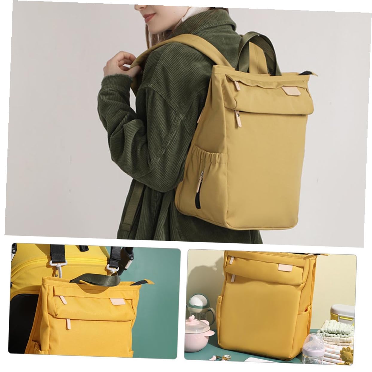 Mipcase Wickelrucksack für Großem Fassungsvermögen Stillrucksack aus Hochwertigen Materialien Organizer für Windeln Spielzeug Babyflaschen und Andere Babyartikel Praktischer Verschluss