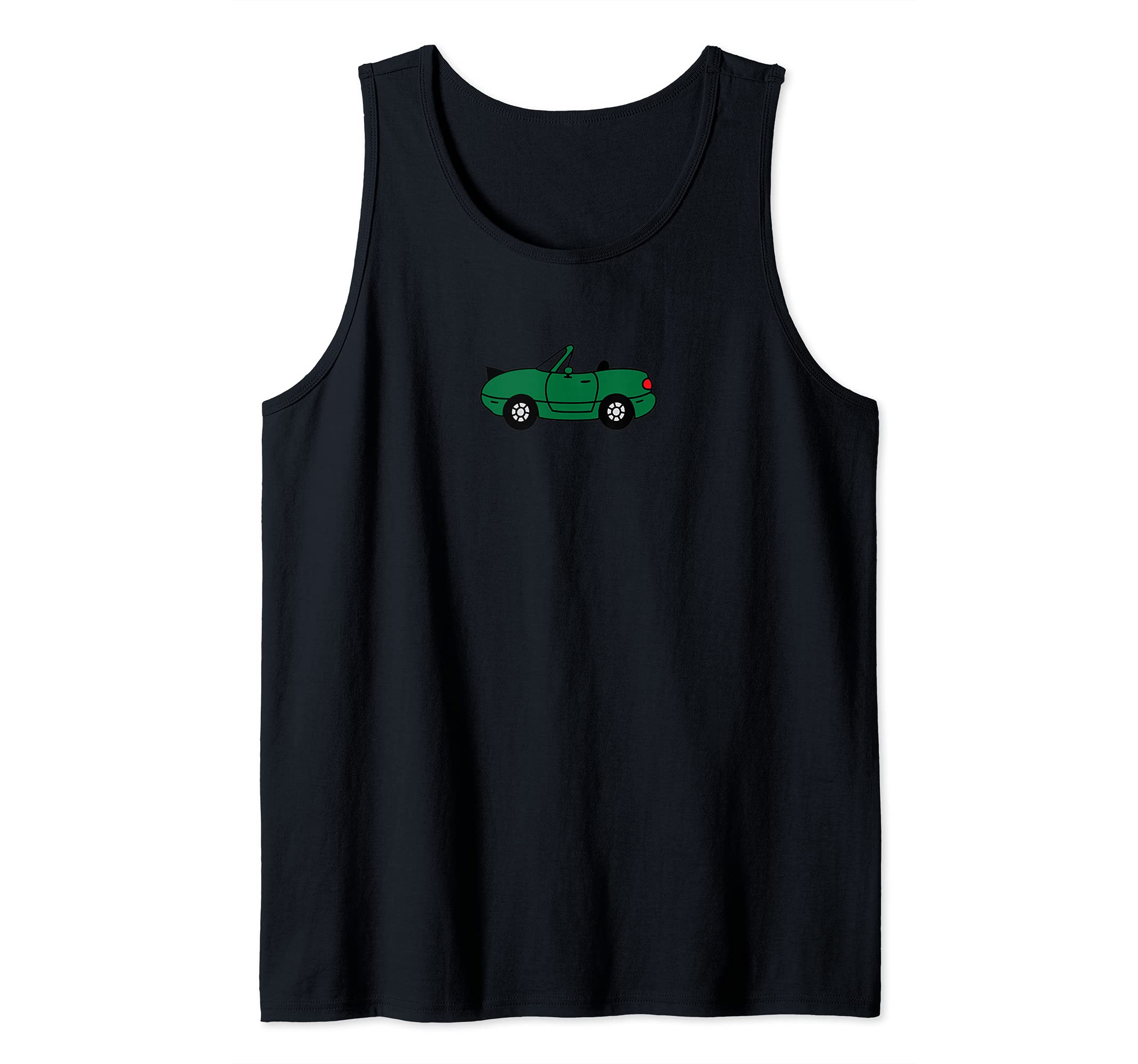 Japanese Green Sportscar JDM Autocross Racing Roadster Tank Top, Black