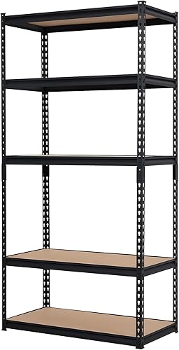 Miniatura 10 de GarveeHome Estantes de almacenamiento resistentes, 5 niveles de 48 x 24 x 72 pulgadas, estantería de almacenamiento ajustable para garaje, estante