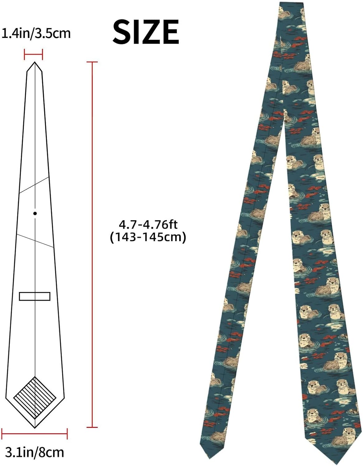 Famame Men's Tie Necktie Funny Novelty Giraffe Cute Cherry Neckties for Men