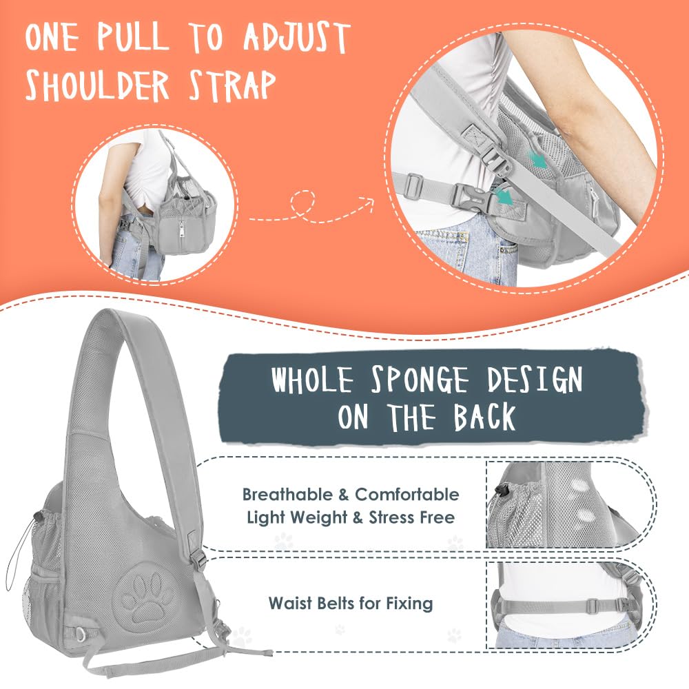 Eyein Pet Puppy Sling Carrier, Up to 6 lbs Hand Free Cat Dog Papoose - Image 4