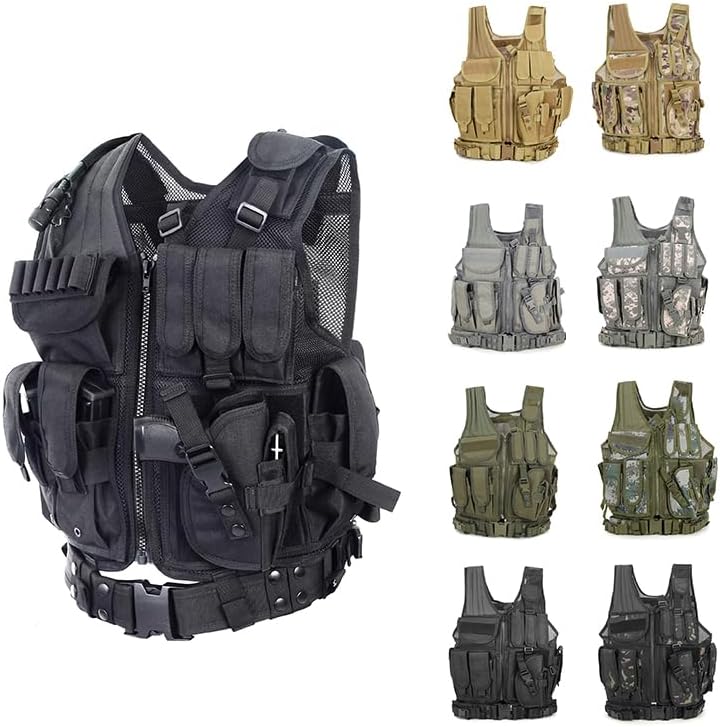 600D Tactical Outdoor Vest for Adults S-XXXXL Breathable and Adjustable for Training and Sports