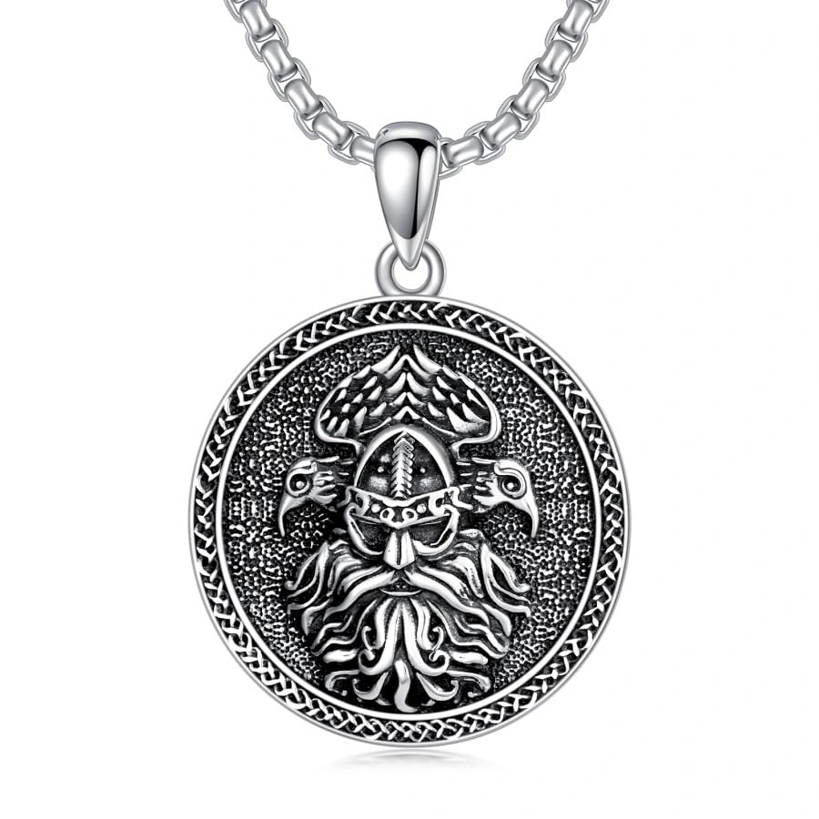 Collier Odin en argent 925, un bijou nordique d'exception forgé pour l'homme moderne