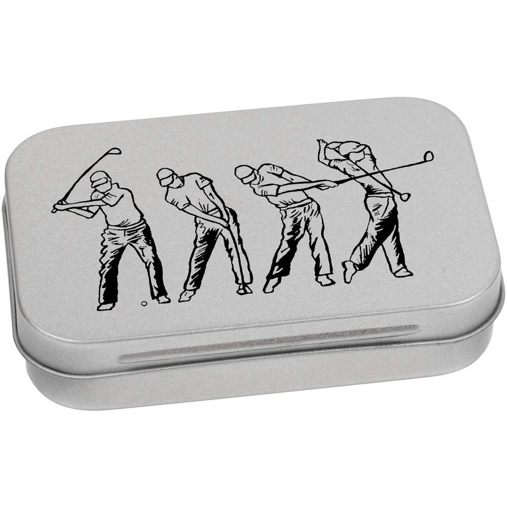 Azeeda 95mm 'Golf Sequence' Metal Hinged Tin/Storage Box (TT00085835)