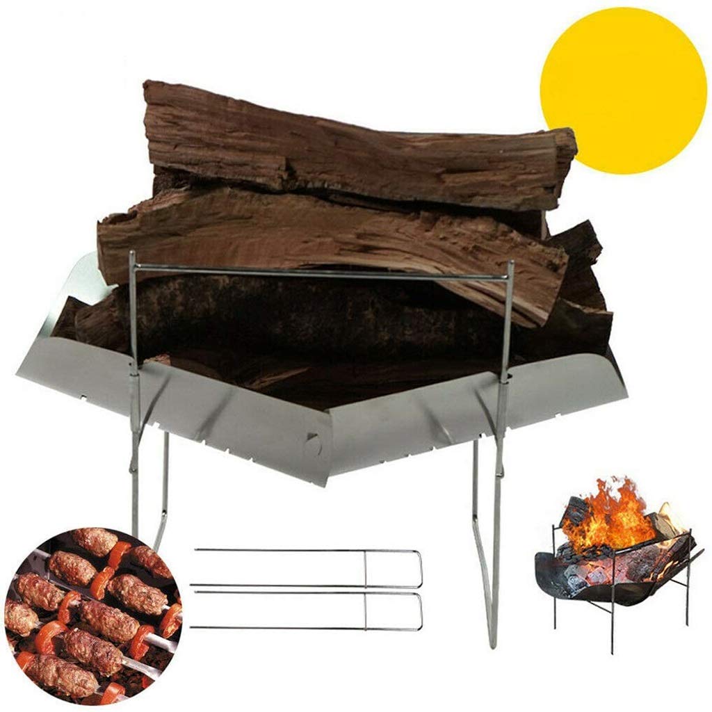 Grill zewnętrzny Mini grill ze stali nierdzewnej kuchenka kempingowa stojak do gotowania składany węglowy,Grill ogrodowy