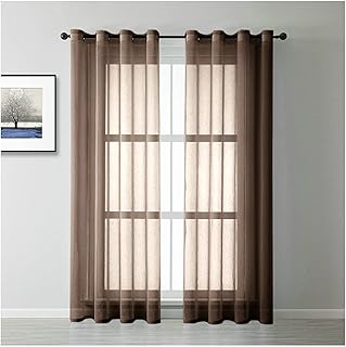 Gualiy Thin Living Room Curtains, Solid Color Living Room Curtains Window 54 x 72 inch Coffee Curtains for Windows Bedroom