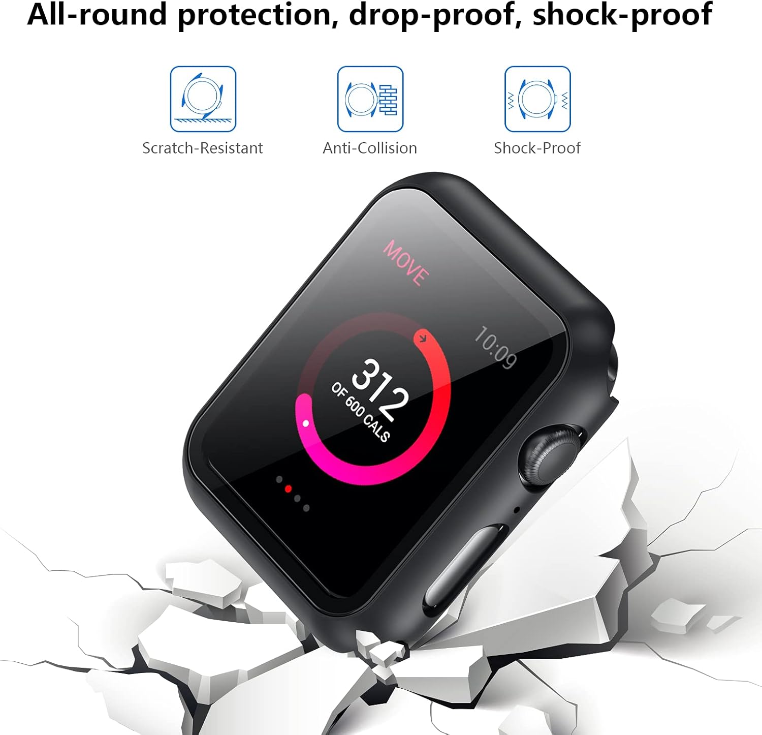 8 Pack Screen Protector Case Compatible with Apple Watch 44mm Series 6/5/4/SE, Full Hard PC Ultra-Thin Scratch Resistant Bumper HD Protective Watch Cover for Women Men iWatch Accessories