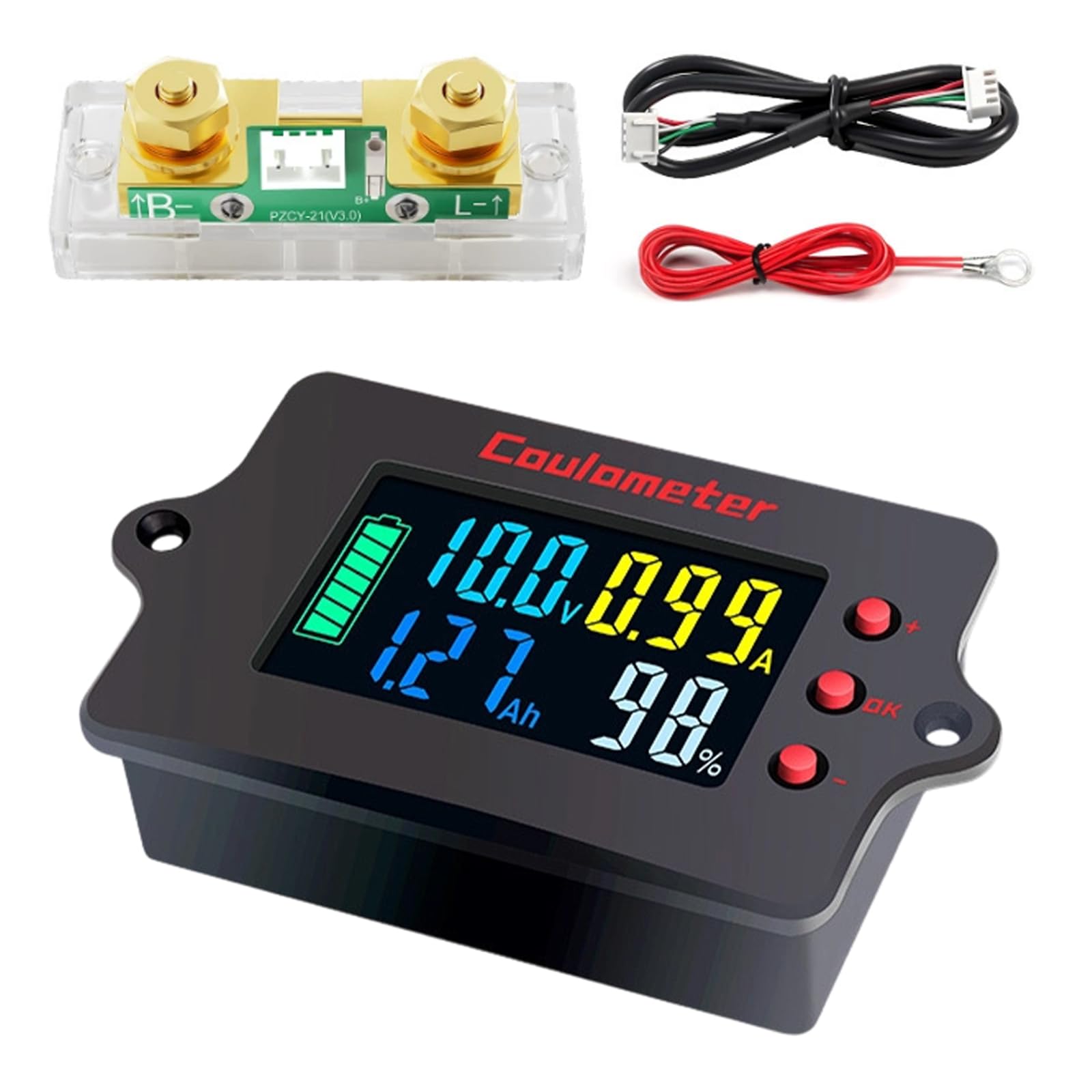 Msioytog Multifunctional Digital Coulomb Counter High Accuracy Display For Electrical Tasks 8-120V Precisions Coulometer Accuracy Potential Meter