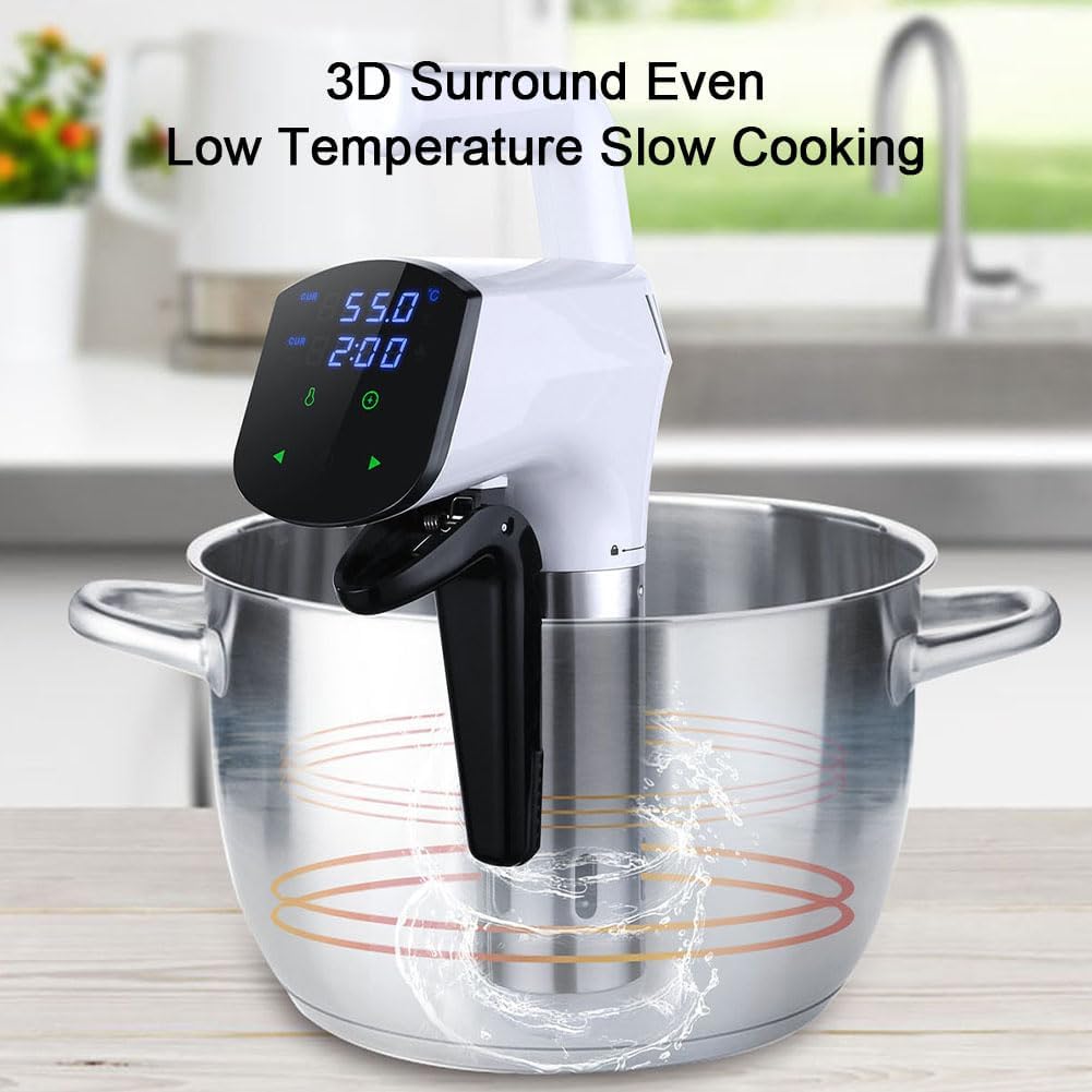 Sous Vide Präzisionskocher, 1800W WiFi Wasserbad mit LCD-Display - Smart Cooking Pot für Steaks, Huhn, Fisch, Gemüse, 25°C-95°C Temperaturregelung