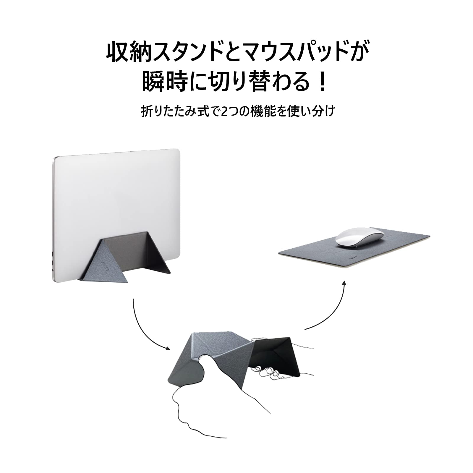Amazon.co.jp: MOFT ノートパソコン スタンド 縦置き マウスパッド機能