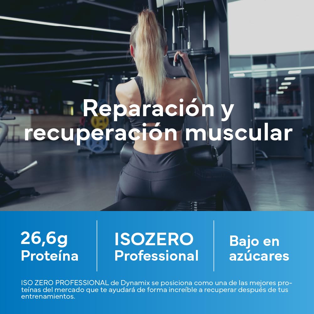 DYNAMIX Isolate Zero Professional 1kg | Sabor CHOCOLATE | Proteína Aislado de Suero de Leche de ISOLAC | Ideal Para Crecimiento y la Recuperación Muscular | Sin Gluten