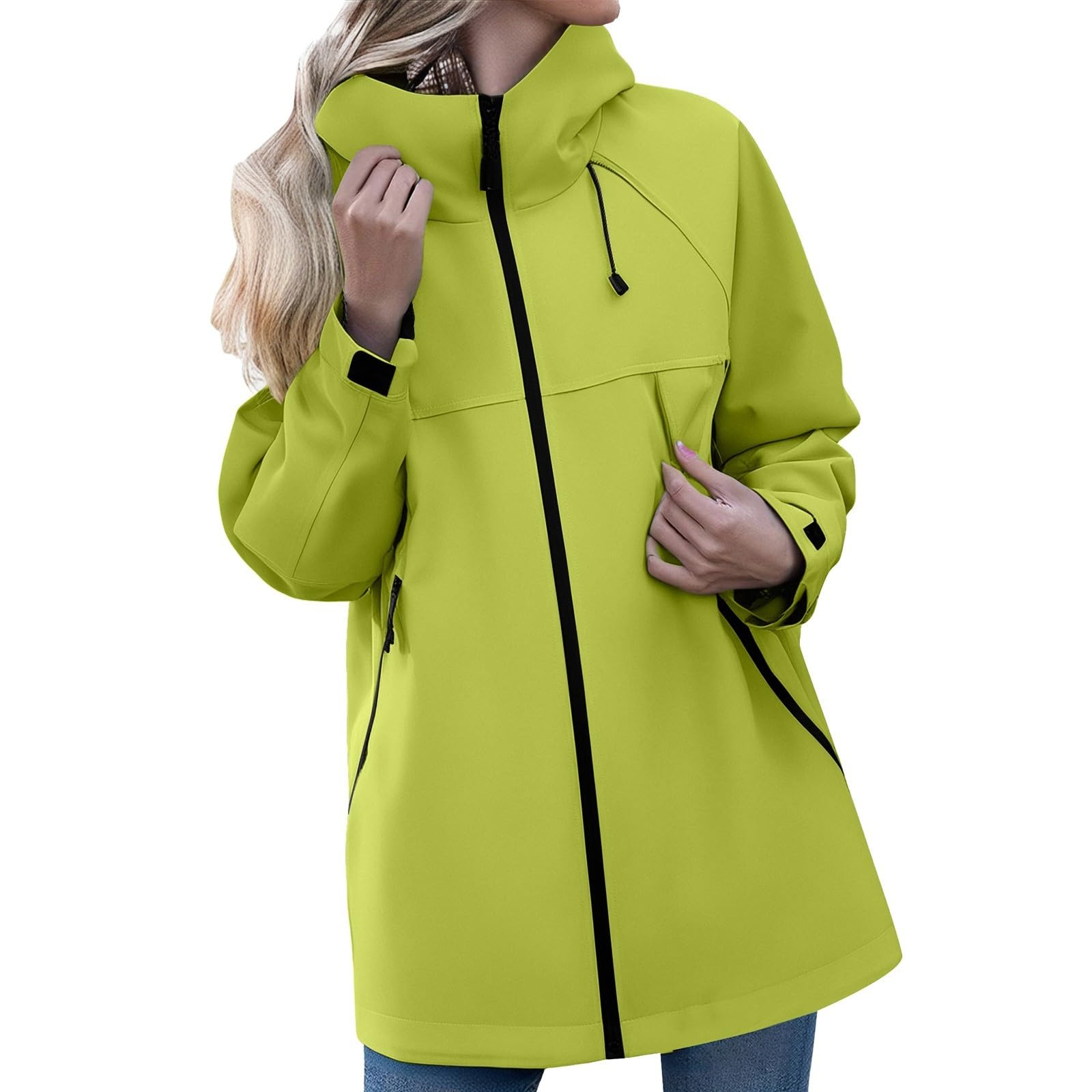Generisch Chaqueta ligera para mujer otoño impermeable impermeable cálido