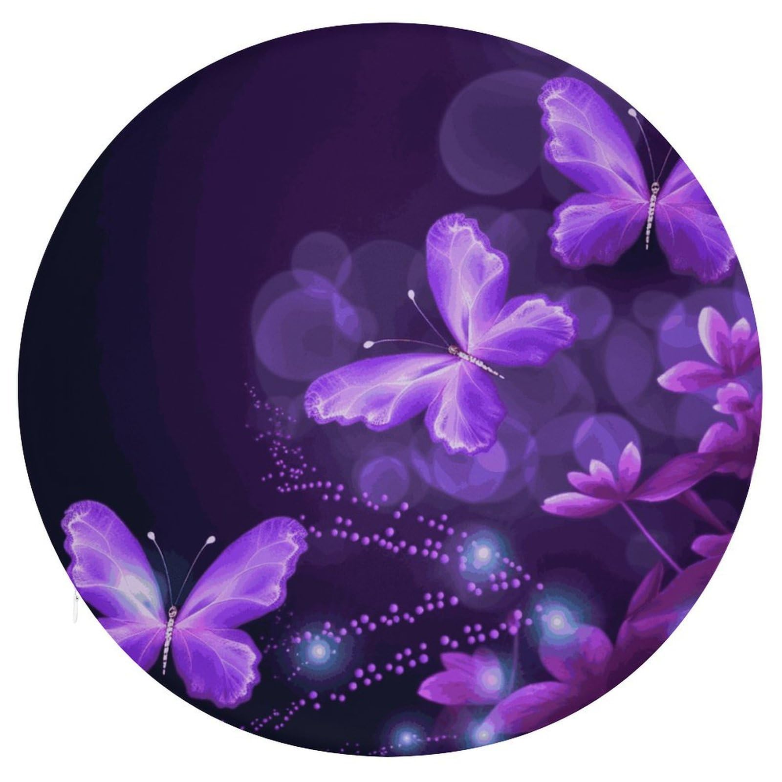 Wsoihfec Style Lovely Purple Seat Cushion Round Chair Pad