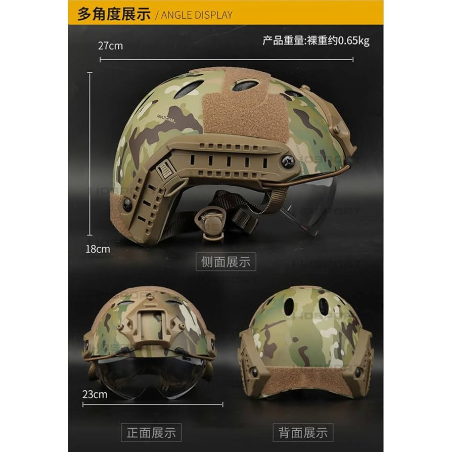Amazon | WoSporT FAST MHタイプヘルメット (バイザーゴーグル