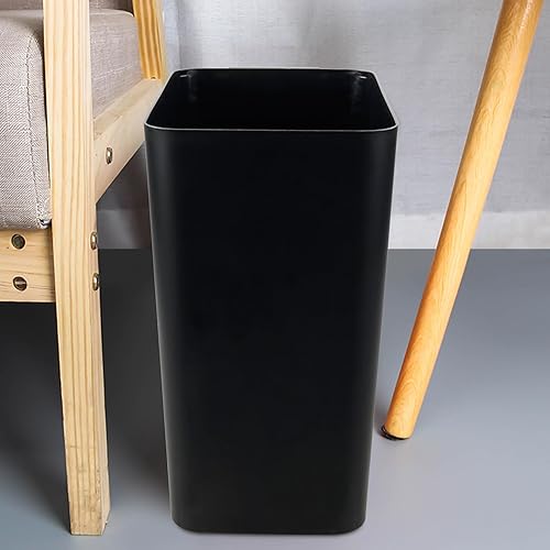 Miniatura 6 de Qskely - Juego de 3 cubos de basura de plástico de 4.5 galones, papelera de oficina, color negro