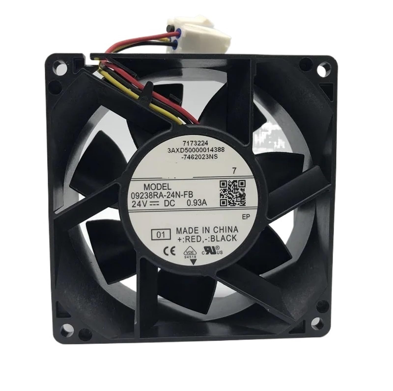 Ventilateur de refroidissement DC 24V 3 fils 0.93A boitier 92mm