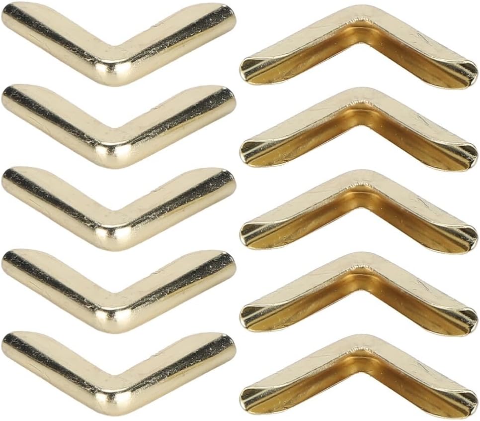 Anu Limen 100Pcs Metal Book Corner Protectors, Vintage Gold Iron Corner Guards, Decorative Protectors for Scrapbook Photo Album Notebook Menu Craft