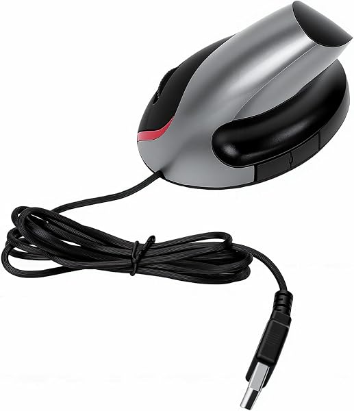 Przewodowa Mysz Pionowa, Optyczna Mysz Ergonomiczna z 5 Przyciskami, Wygodny Uchwyt do Pracy i Gier, do Laptopa PC Precy