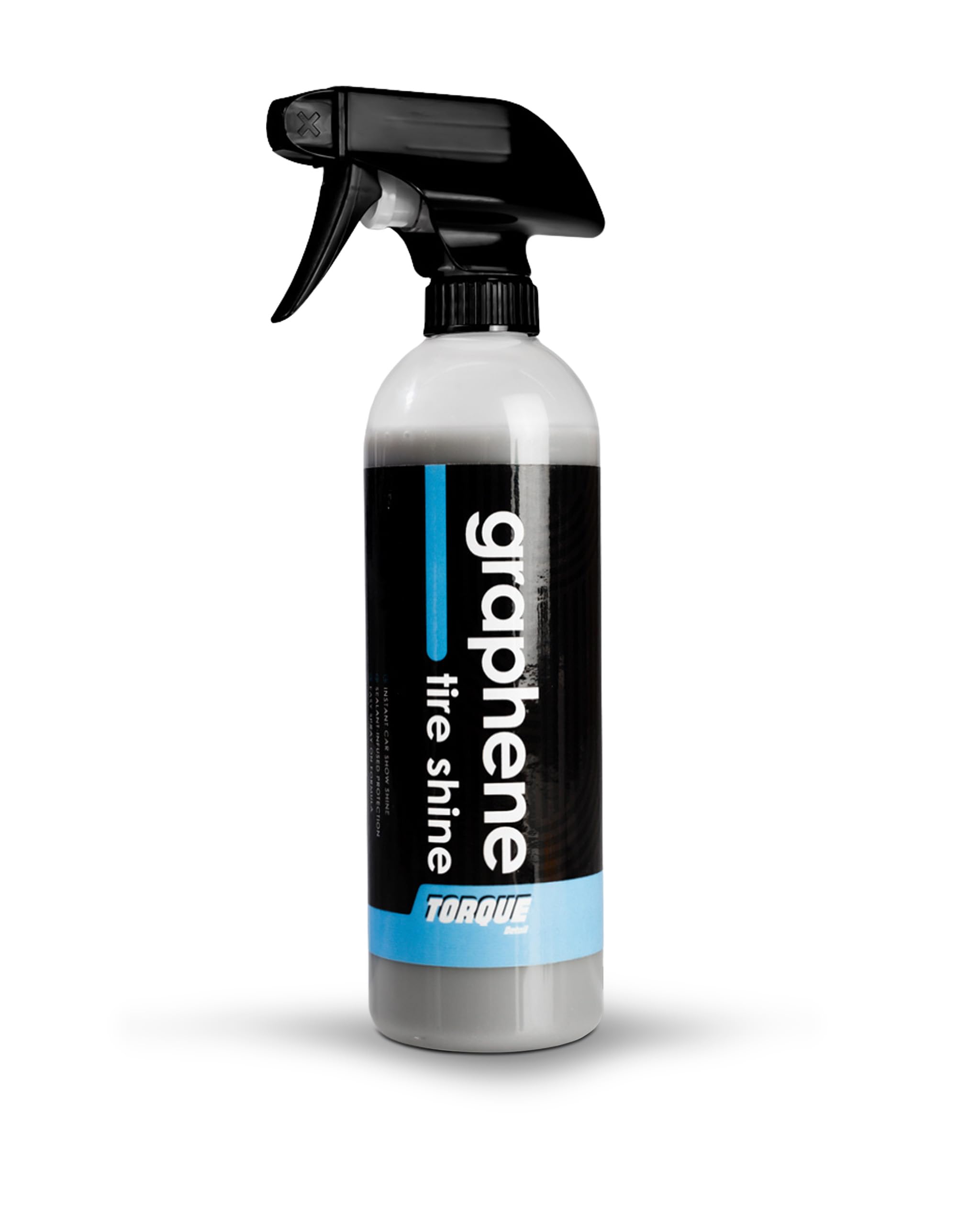 Torque Detail Graphene Tire Shine Spray - Long Lasting Deep Black Shine with No Sling - Graphene Protection Against UV Rays, Fading & Yellowing