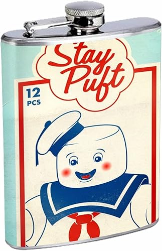 Stay Puft Marshmallow Man Classic 8oz Acero Inoxidable Frasco Beber Whisky