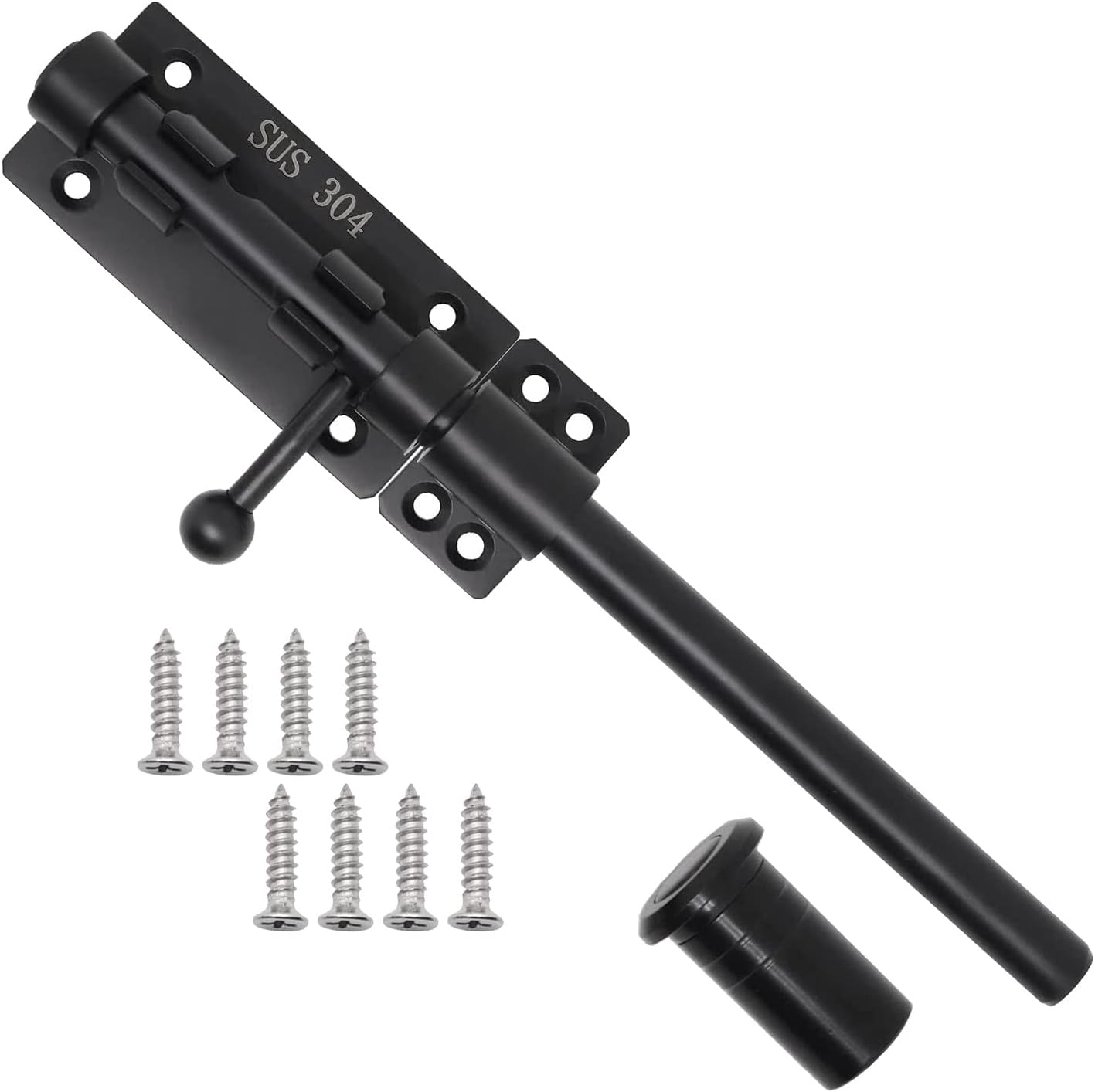 Yeruvce Heavy Duty Slide Bolt Gate Latch with A Padlock, Horizontal