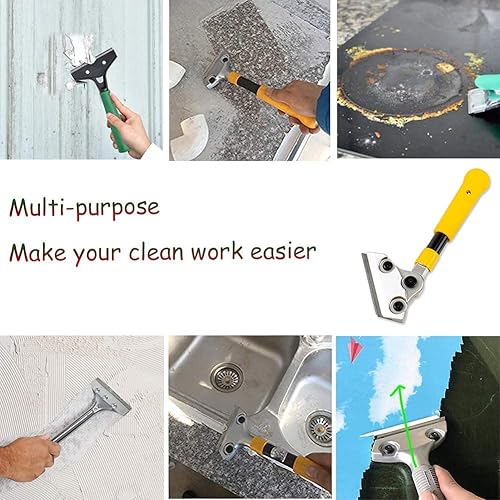 Miniatura 3 de LDS Industry Raspador de pintura, cabezal giratorio de 23.5 pulgadas de largo, raspador de hoja de afeitar, herramienta de papel tapiz, kit de