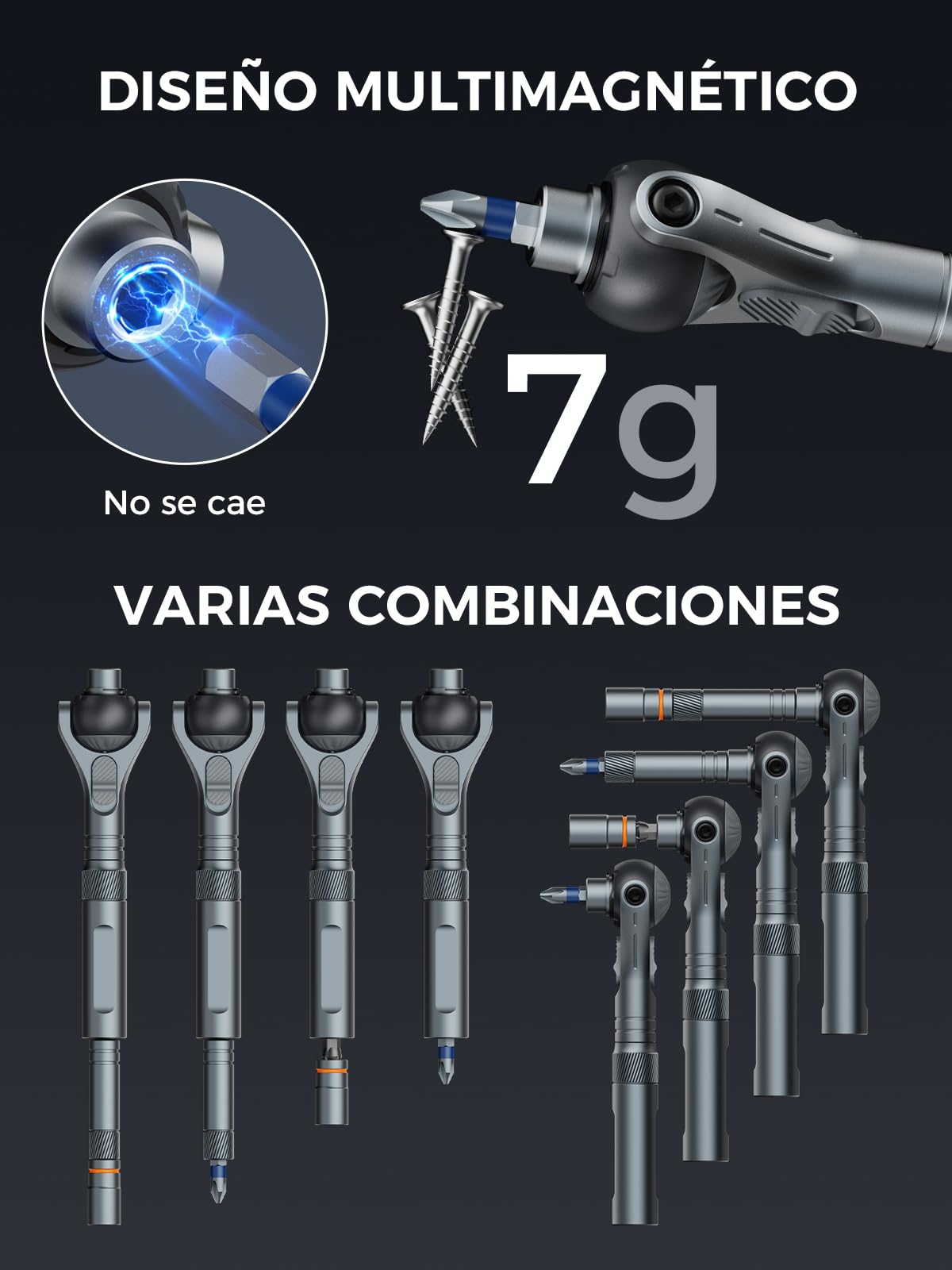 Atuman Juego Destornilladores 40 en 1 RS2, Juego de Destornillador Carraca Magnético con Crv Vaso y S2 Puntas Screwdriver Set para Casa Bricolaje Reparación Diy