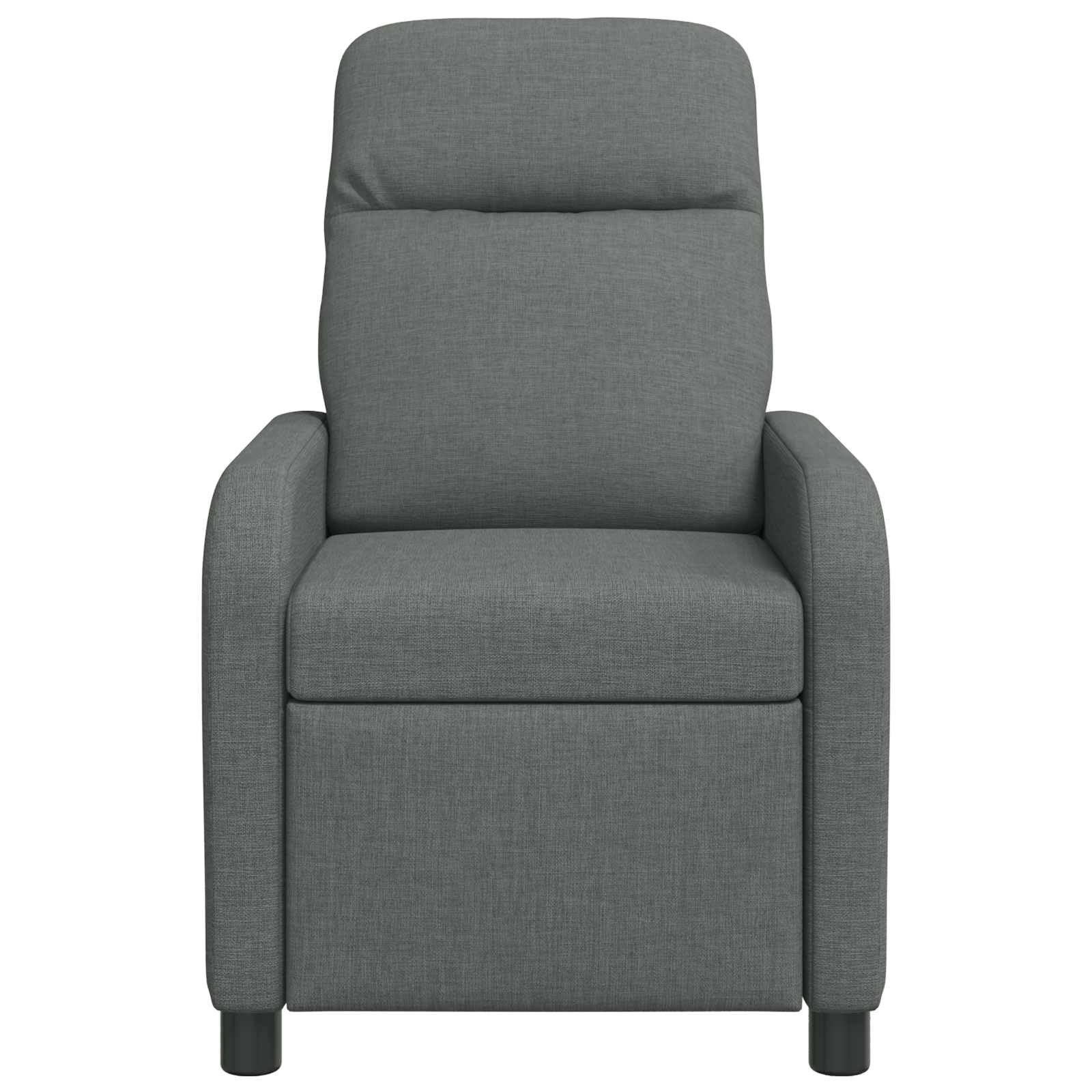 Poltrona relax in tessuto grigio scuro con schienale regolabile 115-160