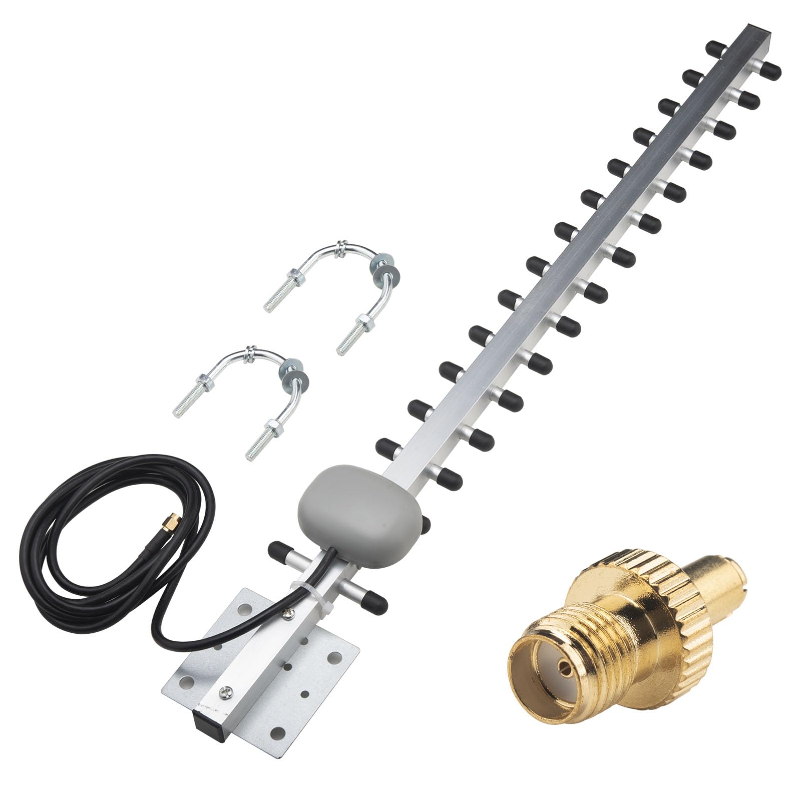 Kaunosta 4G LTE 25dBi High Gain SMA Male Yagi Antenna with 5ft RG58 Cable+SMA to TS9 Male Connector for 4G LTE Router Wireless Network USB Adapter