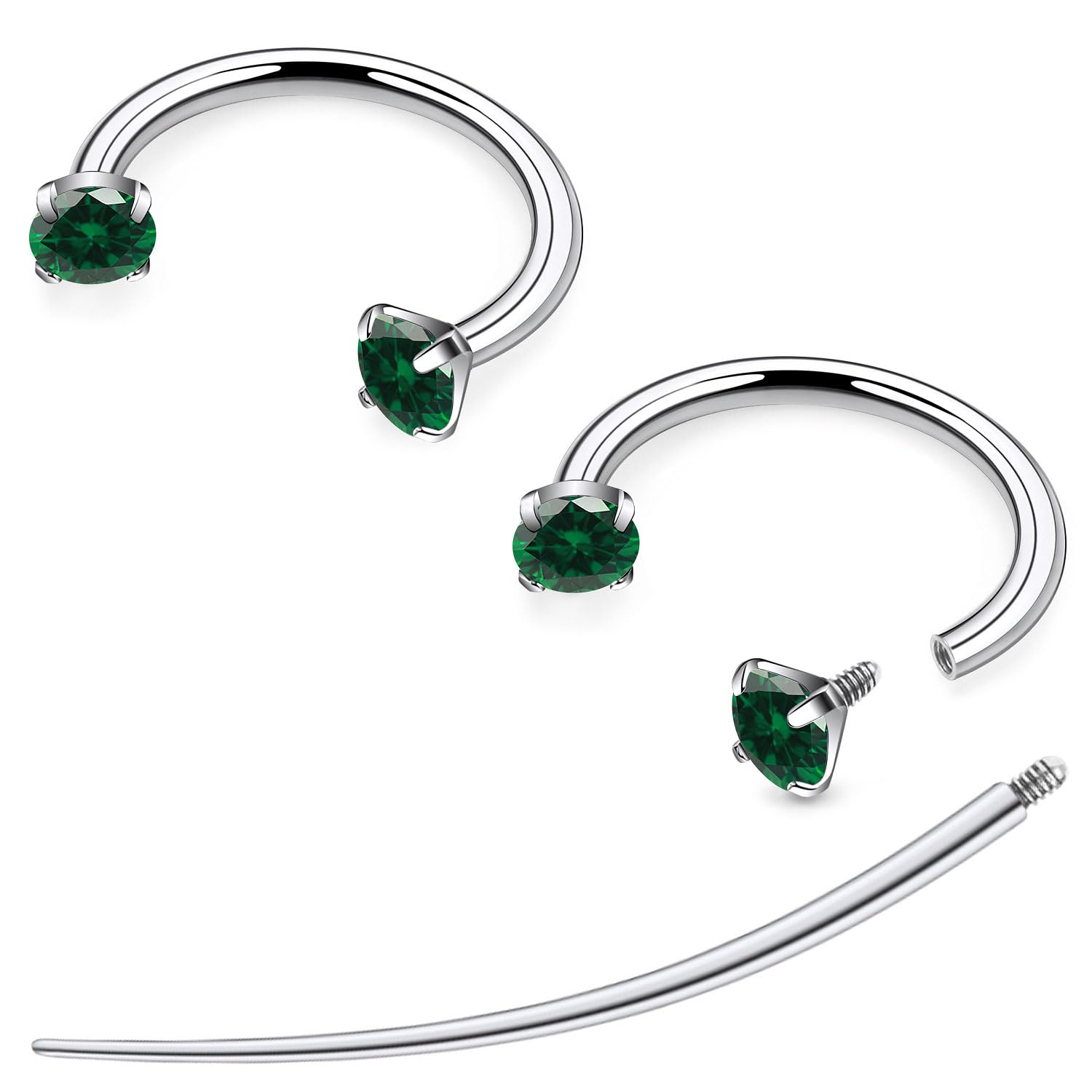 Tvalccoy F136 Titanium 20/18/16/14g Horseshoe Nose Septum Lip Ear Rings Piercings 8/10/12mm Cartilage Helix Daith Earrings Jewelry for Women Men