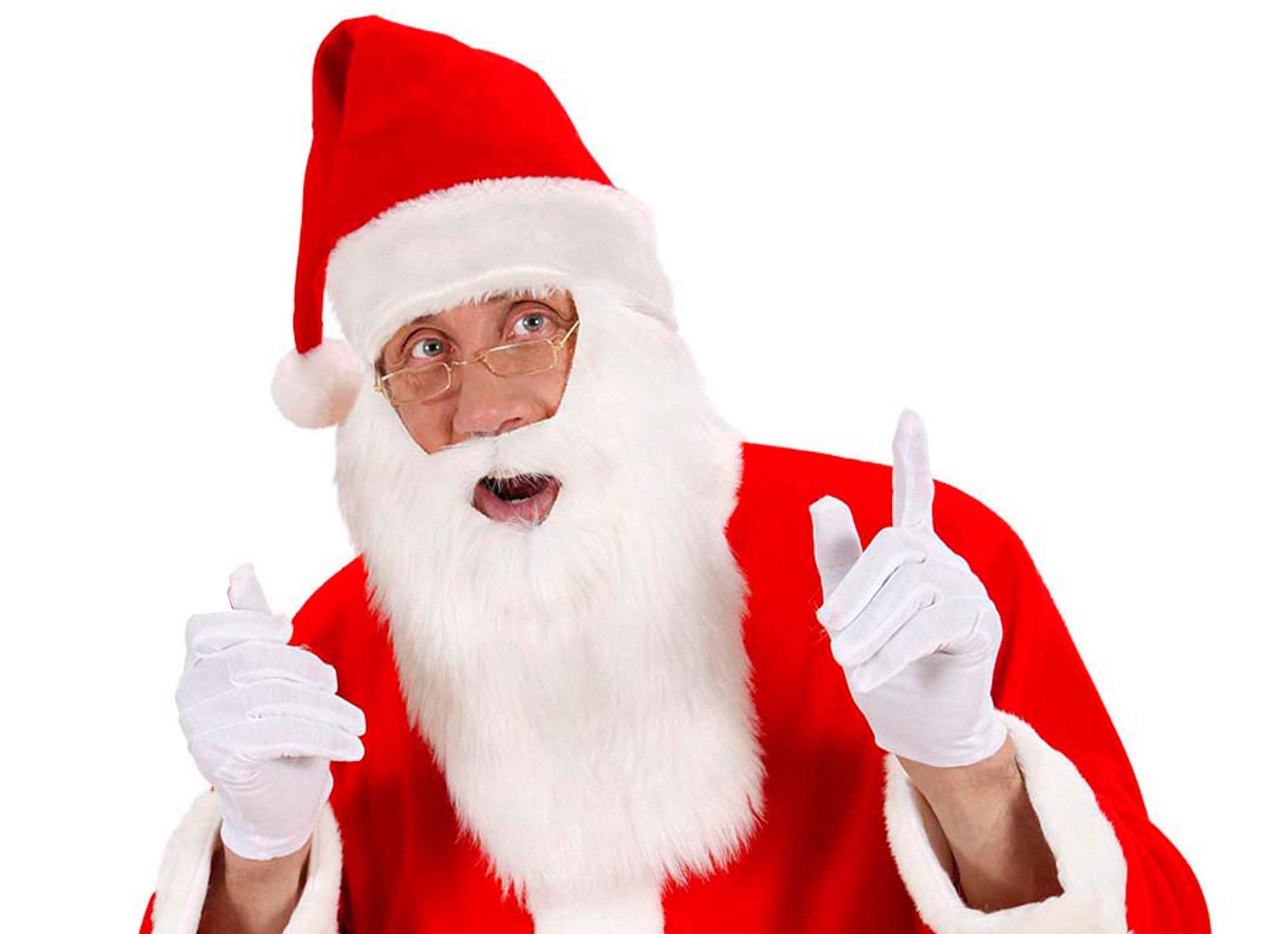 Christmas Santa Claus Hat with Beard Fancy Dress Accessory