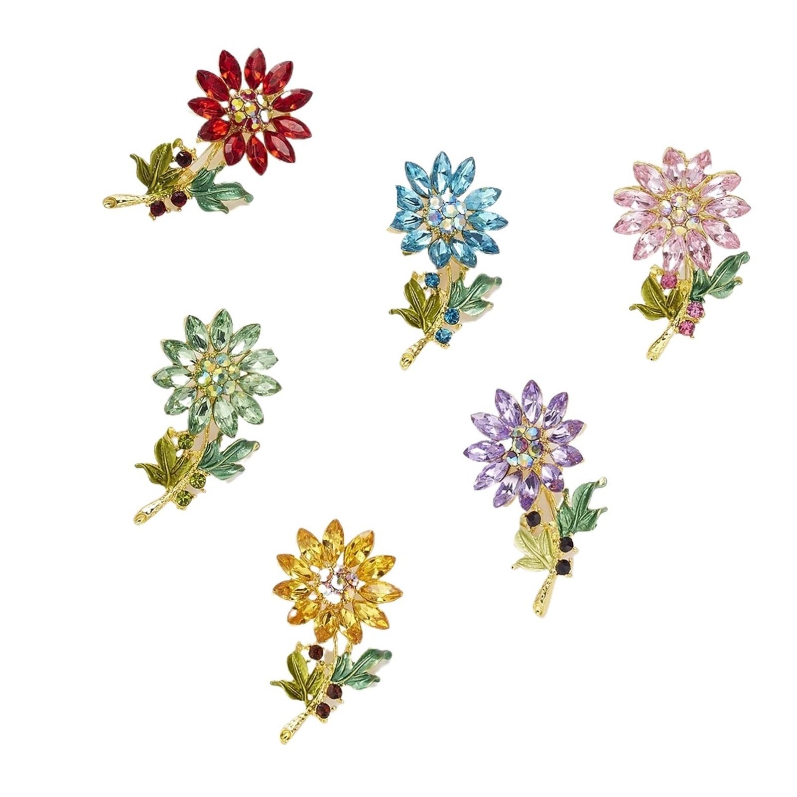 Alfileres De Cuello De Las Señoras 6 broches for mujer con forma de flor, for el cuello la camisa, for bodas