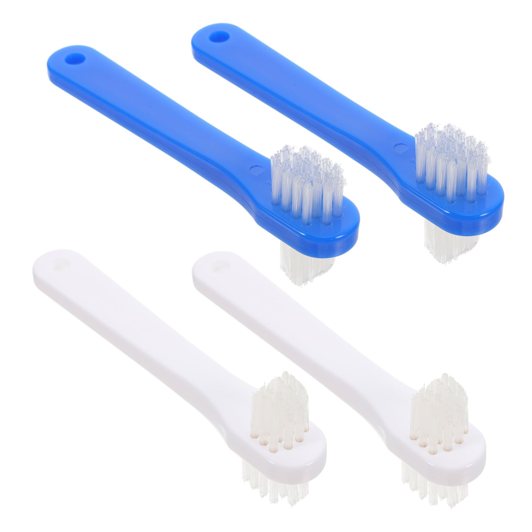 FRCOLOR 5 Set Spazzolino Per Denti Adulto Per Dentiere Per Accesso Facile Materiale Sicuro E Adatto Tutti Tipi Dentiere Ergonomico Per Presa 4 Pezzi*5