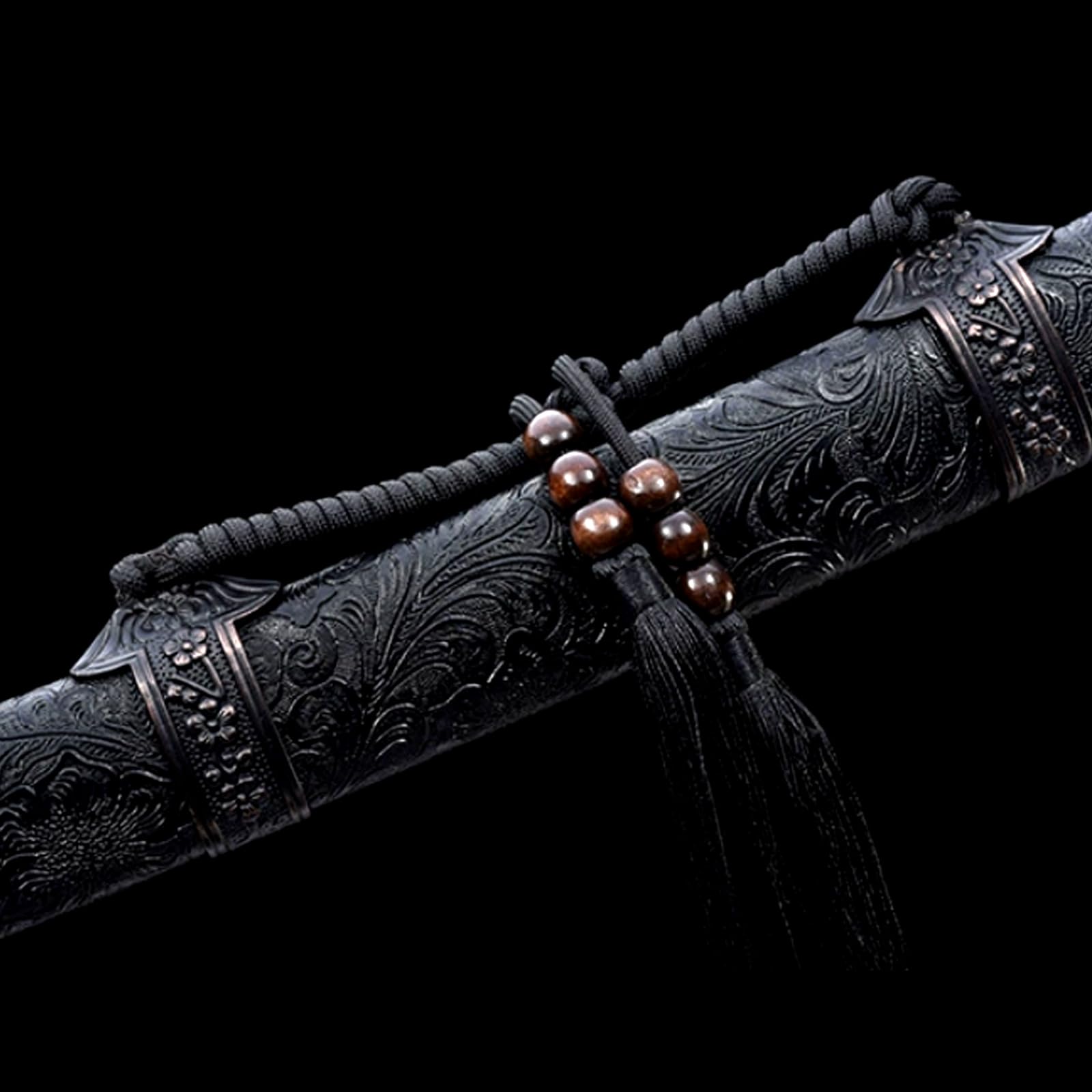 Bokken 110cm,Espada samurái de bambú natural con tallado,Hecha a mano Espada samurái madera,Vaina madera forrada en cuero sintético,Katana de madera para entrenamiento,exhibición,cosplay fiestas