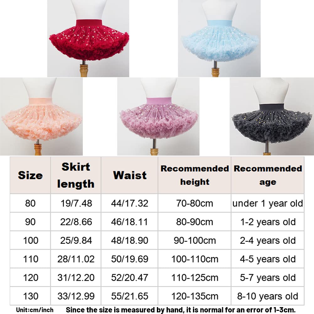 Falda Tul Niña Tutú Ballet Clásica Vestido Princesa Navidad con Cinturón Ancho Tutus de Colores con Estampado de Estrellas