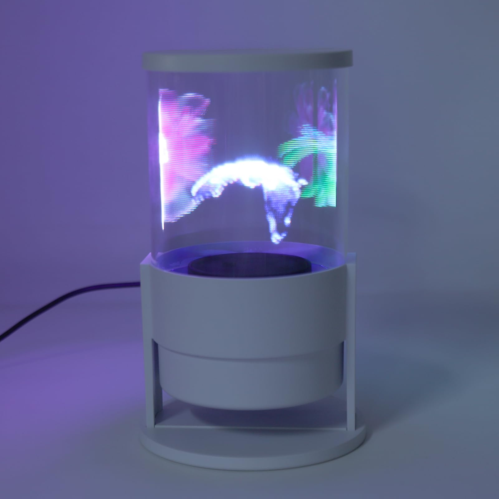 3D -Hologramm -Lüfter mit WLAN und App Control, 360 ° Desktop Kleiner Holographischer Display -Projektor mit 1608 LED -Perlen, für Zuhause, Büro, Geschäft