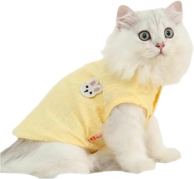 Cute Adorable Kitten T-Shirt - Breathable Cats Clothes for Kittens Medium, Yellow