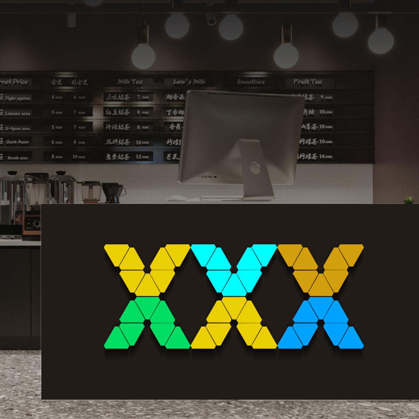 Cocoarm Kit de Luz de Pared LED Triangular RGB Música Sincronización Cambio de Color Cambio para el Desarrollo de la Habitación
