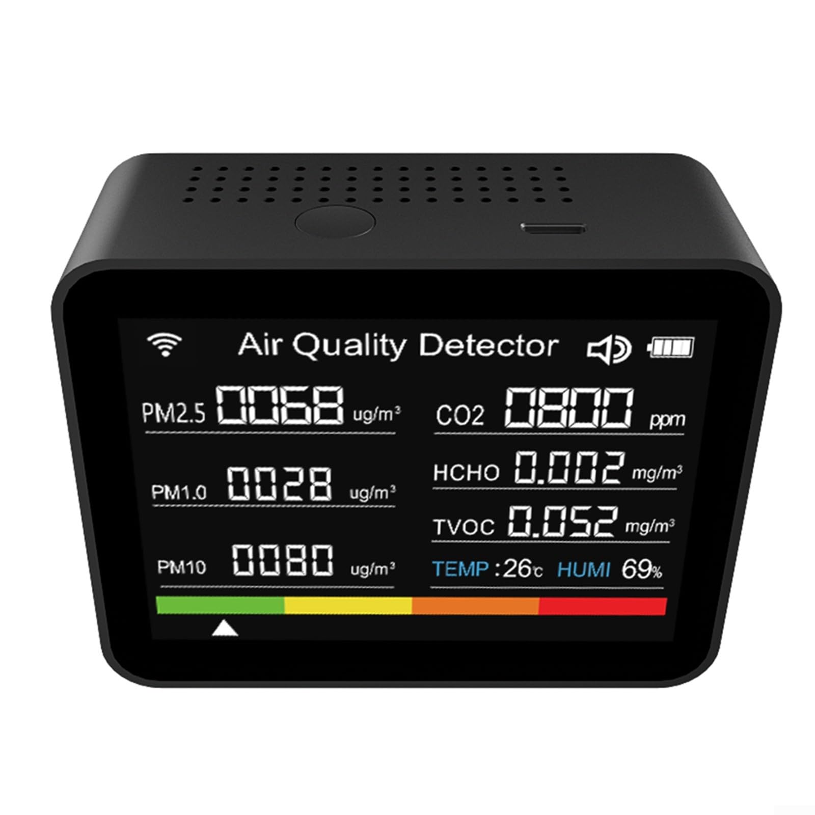 Rilevatore di , 13 in 1, misuratore di qualità dell'aria da interni, WiFi, monitor accurato, app per Tuya, tester di qualità dell'aria per casa, ufficio, scuola, nero