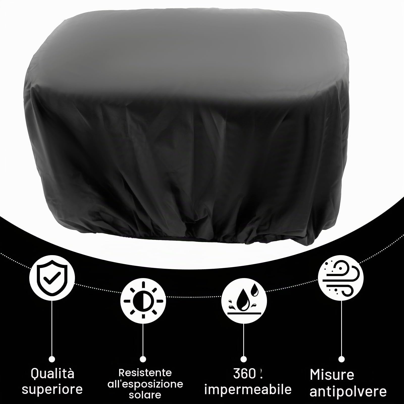 Protezione Impermeabile Telo Copri Bicicletta da Esterno per Bici Copertura Elastica per Borse Cestini e Portapacchi Ultra Resistente Nero Elegante Versatile e Durevole
