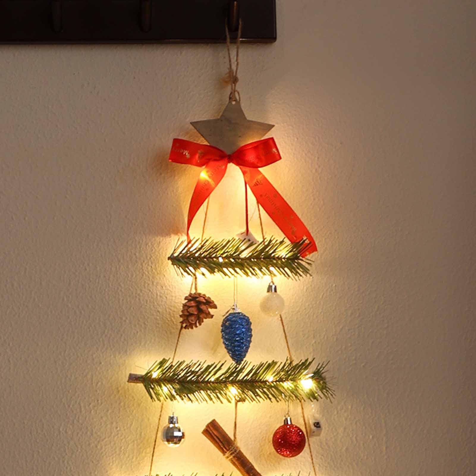 Weihnachtsdekoration, an der Wand montierter Weihnachtsbaum, DIY leuchtender Anhänger, Materialpaket, 2025 neue faltbare kreative Weihnachtsdekoration, B