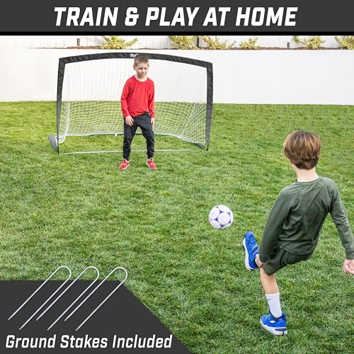 Image of GoSports Portable Soccer Goals for Kids - 13 Color Options - Choose 4 x 3 ft or 6 x 4 ft - Team Tone Pop Up Nets for Backyard