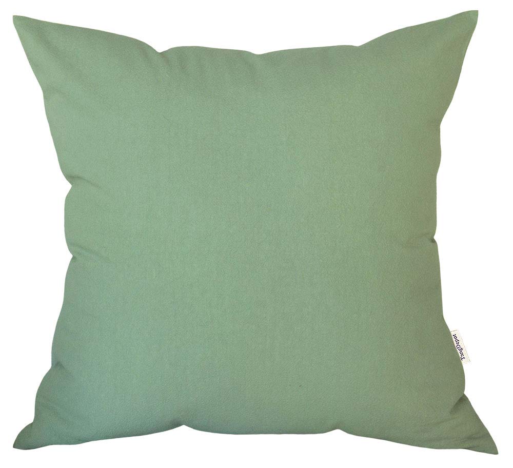 TangDepot Decorative Handmade Solid Cotton Throw Pillow Covers, Super Soft Pillow Shams, Indoor/Outdoor Square Cushion Cover - (20"x20", Mint Green)
