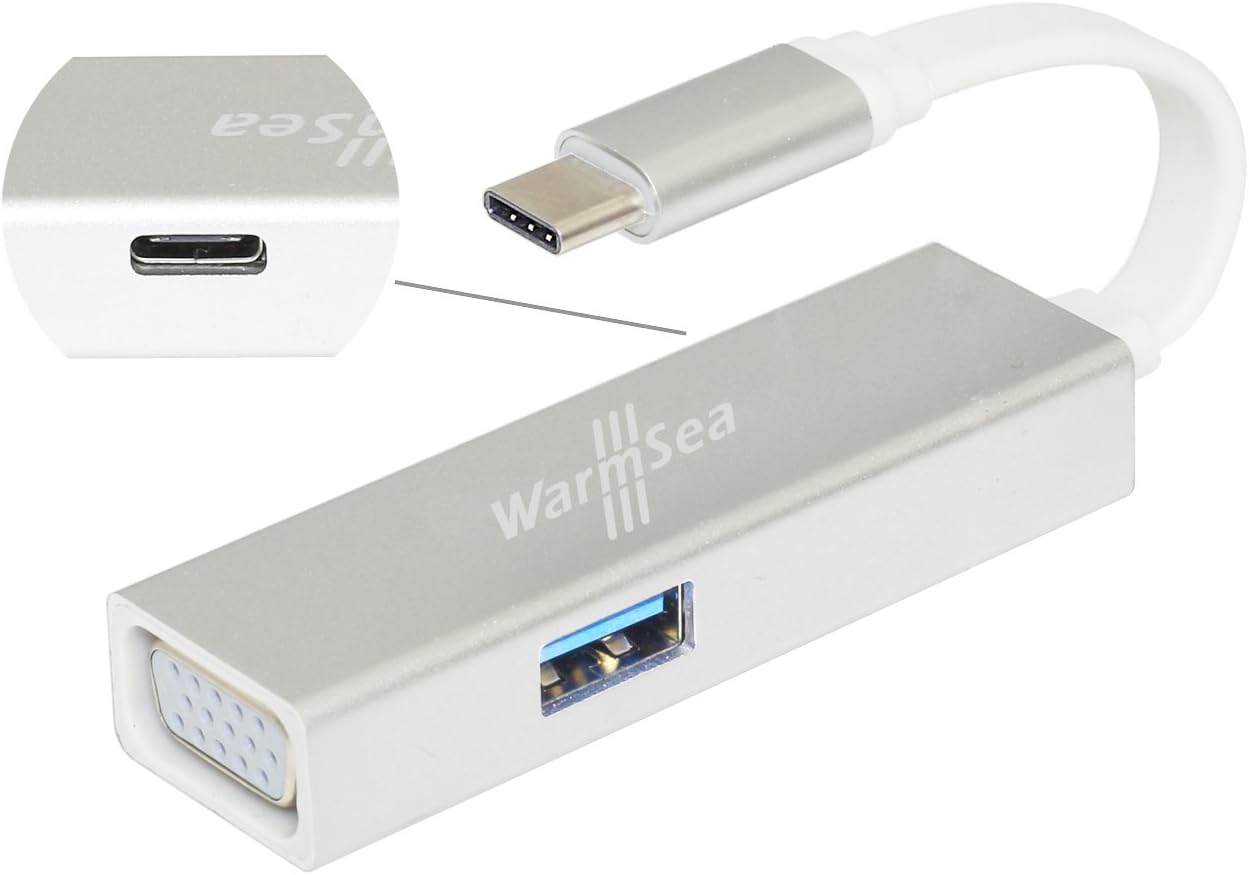 USB C VGA Adapter Type C to VGA 1080p Thunderbolt 3 for Samsung Galaxy S9 Huawei Mate 10 Pro P20 Xiaomi USB C