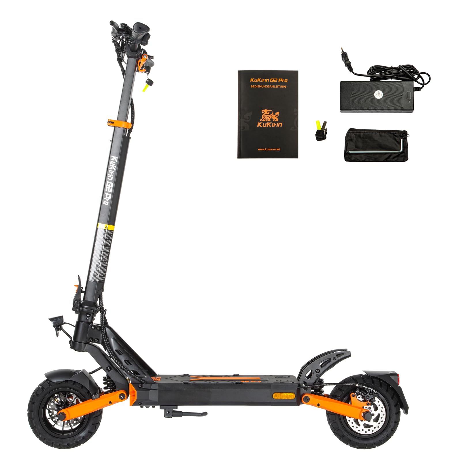 KuKirin G2 Pro Elektroscooter klappbar 9 Zoll bis 65 km Reichweite wasserdicht IP54 Federung für Pendler ABE Straßenzulassung 20 km/h faltbar