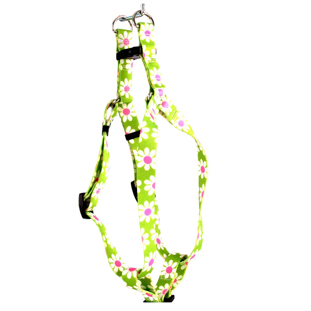 Yellow Dog Design Step-In Harness, X-Small, Green Daisy, Green/Yellow, XSML
