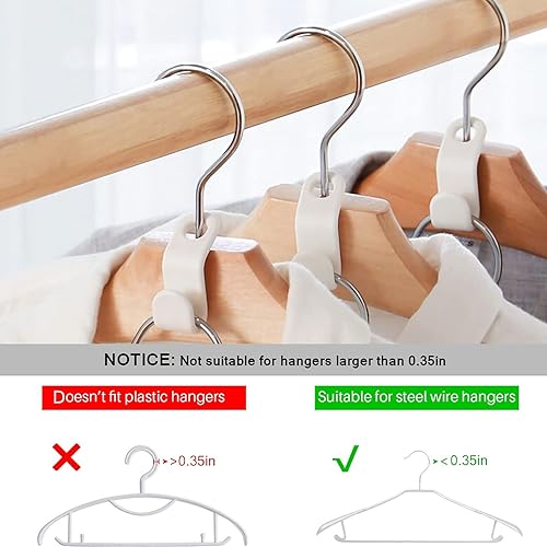 Miniatura 5 de 100 ganchos para colgar ropa, clips extensores de percha, ganchos en cascada, utilizados en perchas de armario, ahorro de espacio y armarios