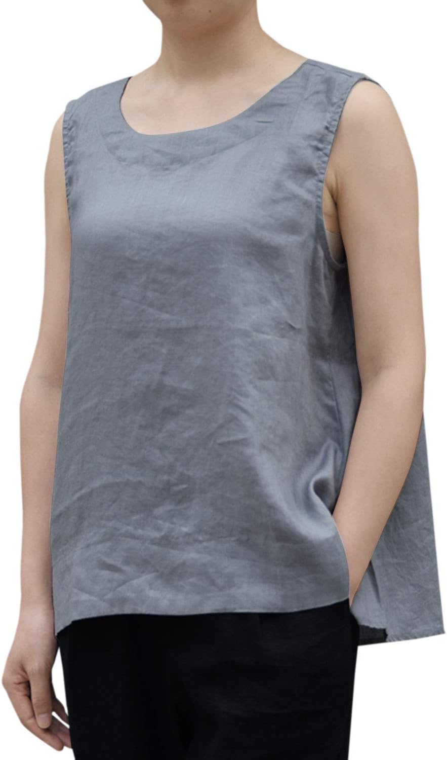 IXIMO Women's 100% Linen Sleeveless Tank Tops Summer Shirts Casual Blouses - Image 2