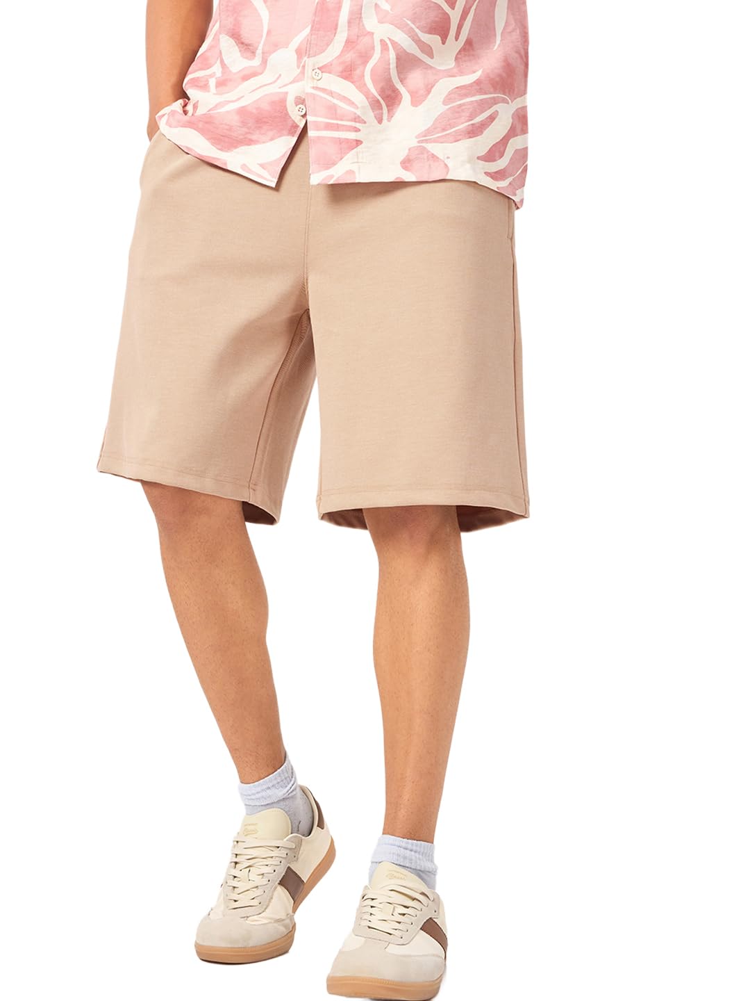 bewakoof Men's Solid Oversized Fit Poly Cotton Shorts-picture-24